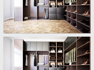 Modern wardrobe cabinet combination model