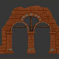 Red Brick Archway Structure With Decorative Columns And Detailed Brick Design