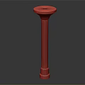 Decorative Stone Pillar With Purple And Blue Intricate Patterns On White Base And Top Design