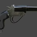Detailed View Of Black Revolver Handgun With Metal Barrel And Rubber Grip