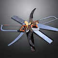 Various Garden Cutting Tools Set With Metal Blades And Orange Handles