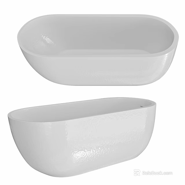 Elegant White Modern Freestanding Bathtub With Sleek Design And Smooth Surface 3d model 