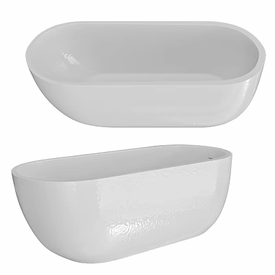 Elegant White Modern Freestanding Bathtub With Sleek Design And Smooth Surface 3d model