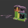 Stylish Green Modern Coffee Maker With Black Components And Power Cord
