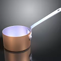 Shiny Copper Kitchen Appliance Pot With Long Handle And Smooth Surface