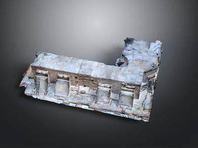 Detailed Ancient Architectural Ruins Model With Stone Structures Columns And Texture 3d model