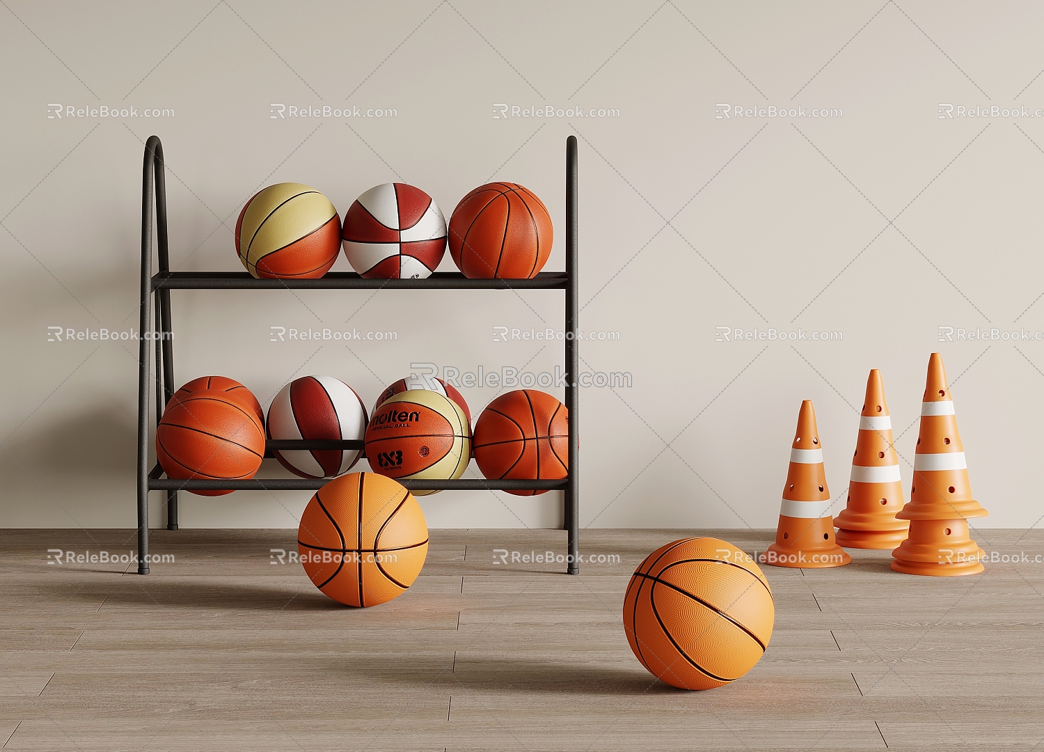 Basketball practice stand 3d model