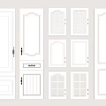White Wardrobe Doors With Various Panel Designs For Home Interior Decoration