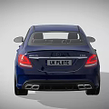 Blue Mercedes Sedan With UK License Plate Sporty Grille And Black Alloy Wheels