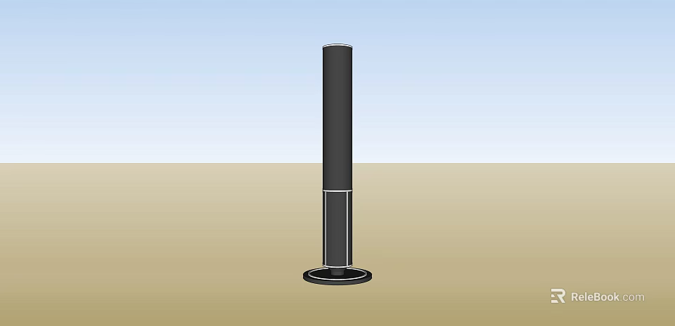Sleek Modern Black Column Headphone Speaker with Stable Base for Home Audio Use 3d model