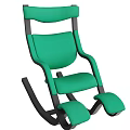 Green Rocking Chair with Black Frame Fabric Upholstery and Footrest Modern Design for Comfortable Relaxation