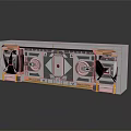 Silver Gray Mechanical Panel Structure With Multiple Doors Yellow Accents And Reflective Surface