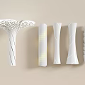 White Decorative Pillars With Different Designs Textures And Hollow Out Top Structure 3d model