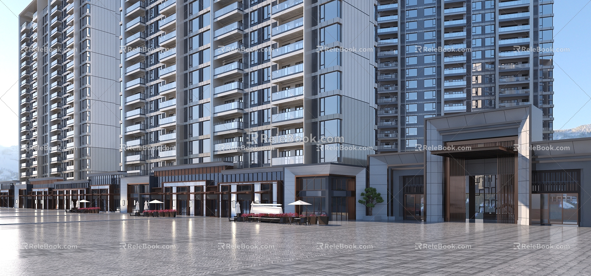 New Chinese Commercial Street Commercial 3d model