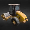Yellow Road Roller Construction Vehicle With Steel Drum And Large Wheels