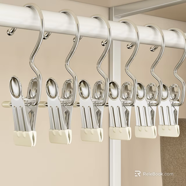 Durable White Metal Hangers With Strong Clips And Hooks For Clothes Hanging 3d model 