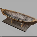 Wooden Boat Model As Water Transport With Display Stand And Classic Craftsmanship