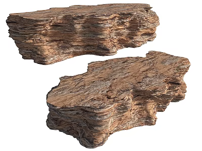 Natural Stone Wood Textured Blocks With Rustic Organic Appearance And Earthy Tones 3d model