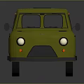 minibus minivan driverless bus school bus van box car 3d model