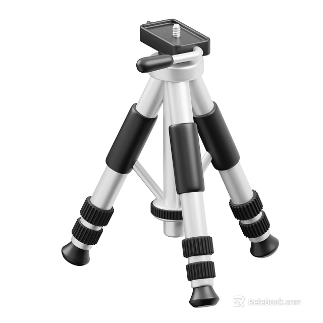 Durable Industrial Equipment Tripod With Metal Legs Adjustable Design And Rubber Feet 3d model 