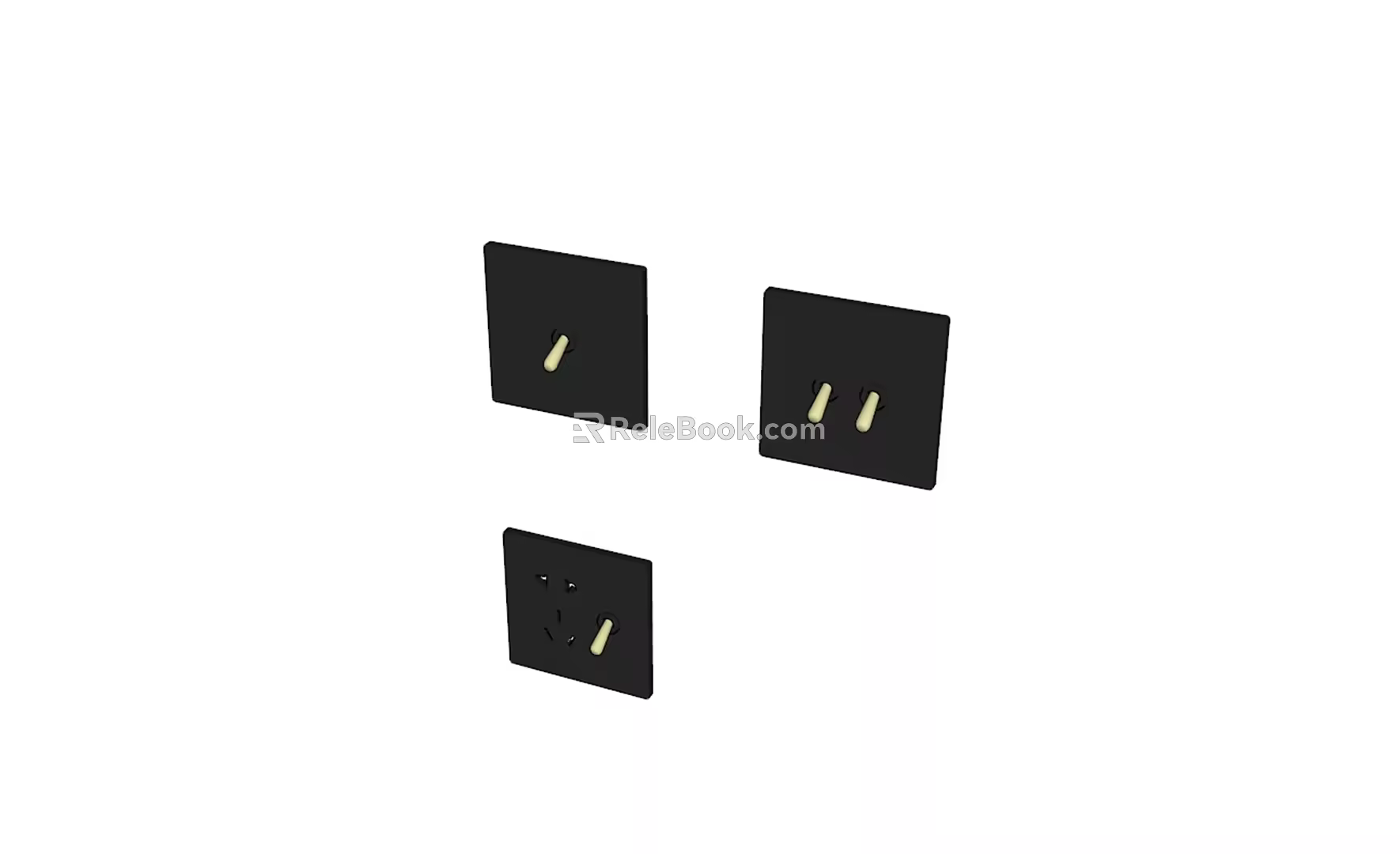Modern switch socket five-hole socket 3d model