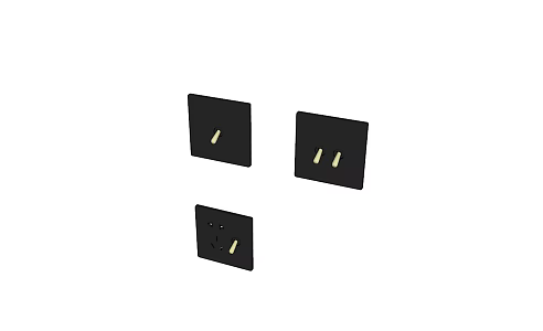 Modern switch socket five-hole socket 3d model