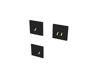 Modern switch socket five-hole socket 3d model