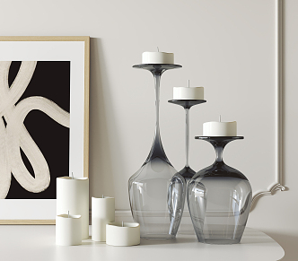 Modern Candlestick Ornaments Combination 3d model