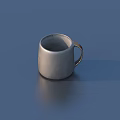 Stylish Metal Mug With Handle On Smooth Blue Background Surface Design 3d model