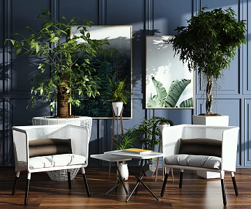 Modern leisure sofa combination leisure chair potted combination 3d model