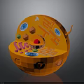 Detailed Anatomical Organ And Hair Internal Structure In Orange Sphere Cross Section