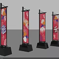 May Day Promotion Banner Flags With Red Background And Decorative Patterns Outdoor