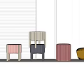 Modern stool creative small round stool 3d model
