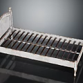 Vintage White Metal Single Bed Frame With Decorative Headboard Design And Sturdy Structure