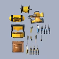 Essential Hardware Tools Set With Tape Measure Electric Drill Pliers Screwdrivers And Tool Pouch