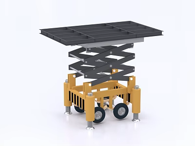 Industrial Equipment Mobile Scissor Lift Platform With Wheels And Lifting Function 3d model