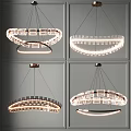 Modern Circular Chandeliers With Transparent Crystal Elements And LED Lighting Design