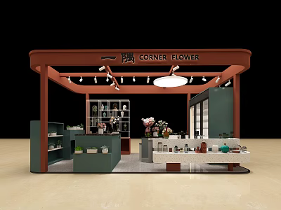 Corner Flower Flower Shop With Display Shelves Fresh Bouquets And Decorative Counters 3d model
