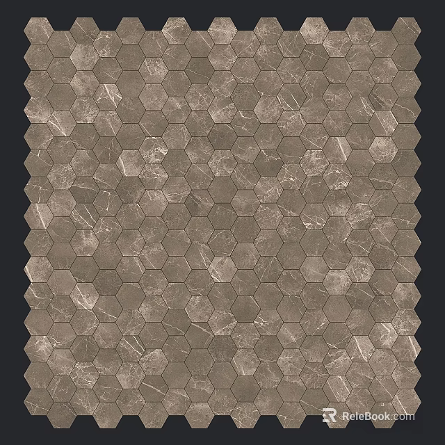 Neutral Hexagonal Tiles With Marble Texture And Earthy Tones For Decorative Surfaces 3d model 