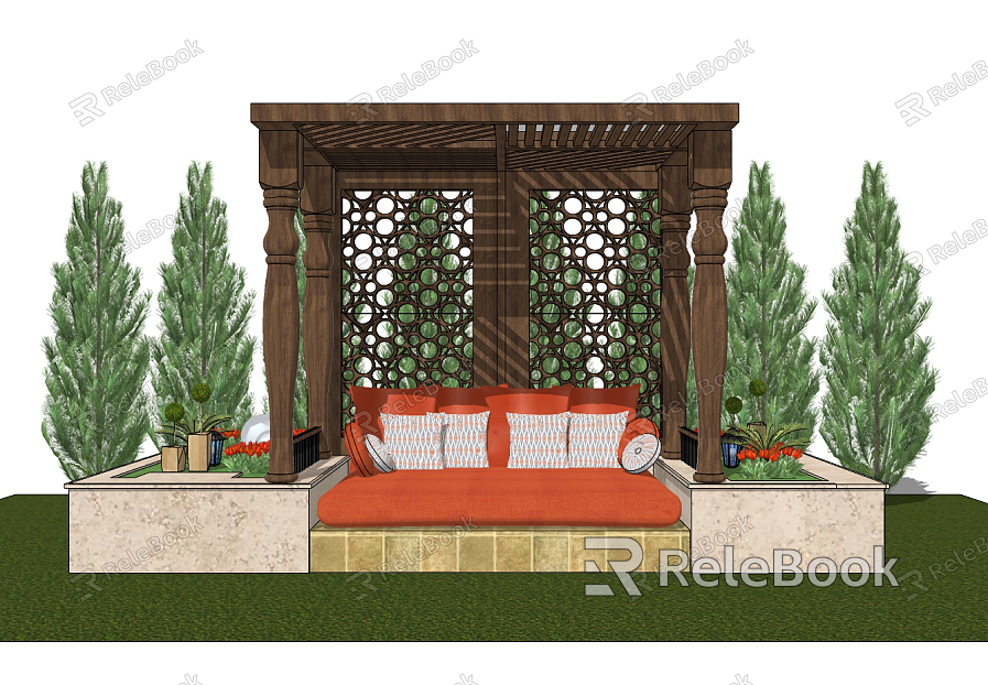 New Chinese Style Pavilion Holiday Leisure Sofa Pavilion model