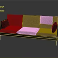 Modern Gray Fabric Three Seater Sofa With Armrests And Metal Legs In Living Room Interior