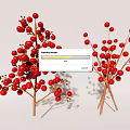 Red Berries On Wooden Stems For Festive Home Decor Accents