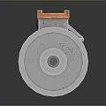 Futuristic Sci-Fi Weapon With Spiral Metal Structure Copper Accents And Glowing Panel