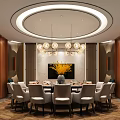 New Chinese-style private room dining room space 3d model