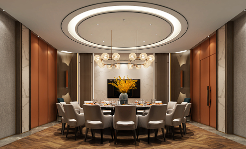 New Chinese-style private room dining room space 3d model