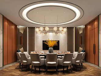 New Chinese-style private room dining room space 3d model