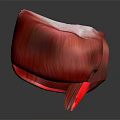 Red Organ Shaped Medical Device With Shiny Surface And Base Reflection 3d model