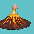 Sandbox Volcano Model With Erupting Lava And Rising White Smoke