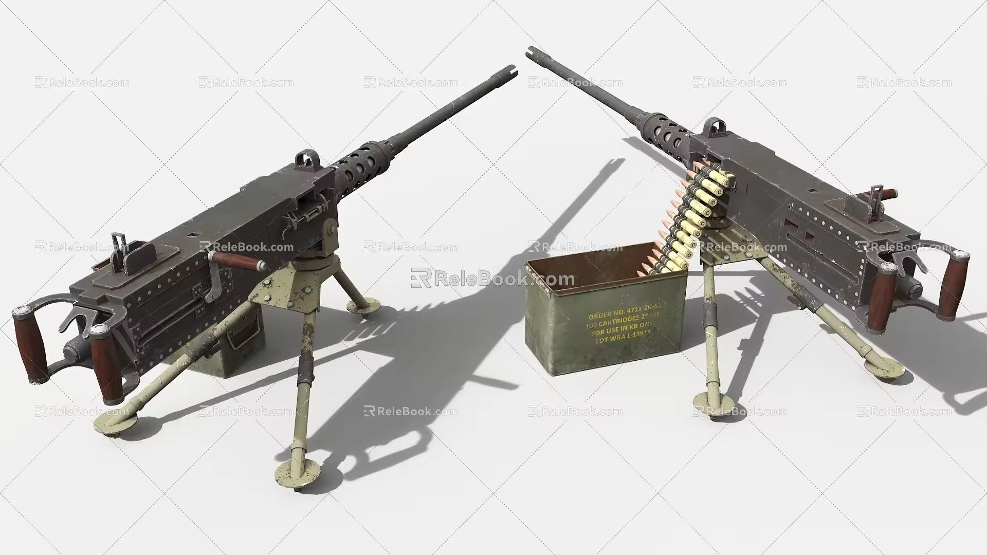 Retro Heavy Machine Gun M2 Machine Gun Military Weapon Game Props Heavy Machine Gun 3d model