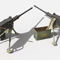Retro Heavy Machine Gun M2 Machine Gun Military Weapon Game Props Heavy Machine Gun 3d model